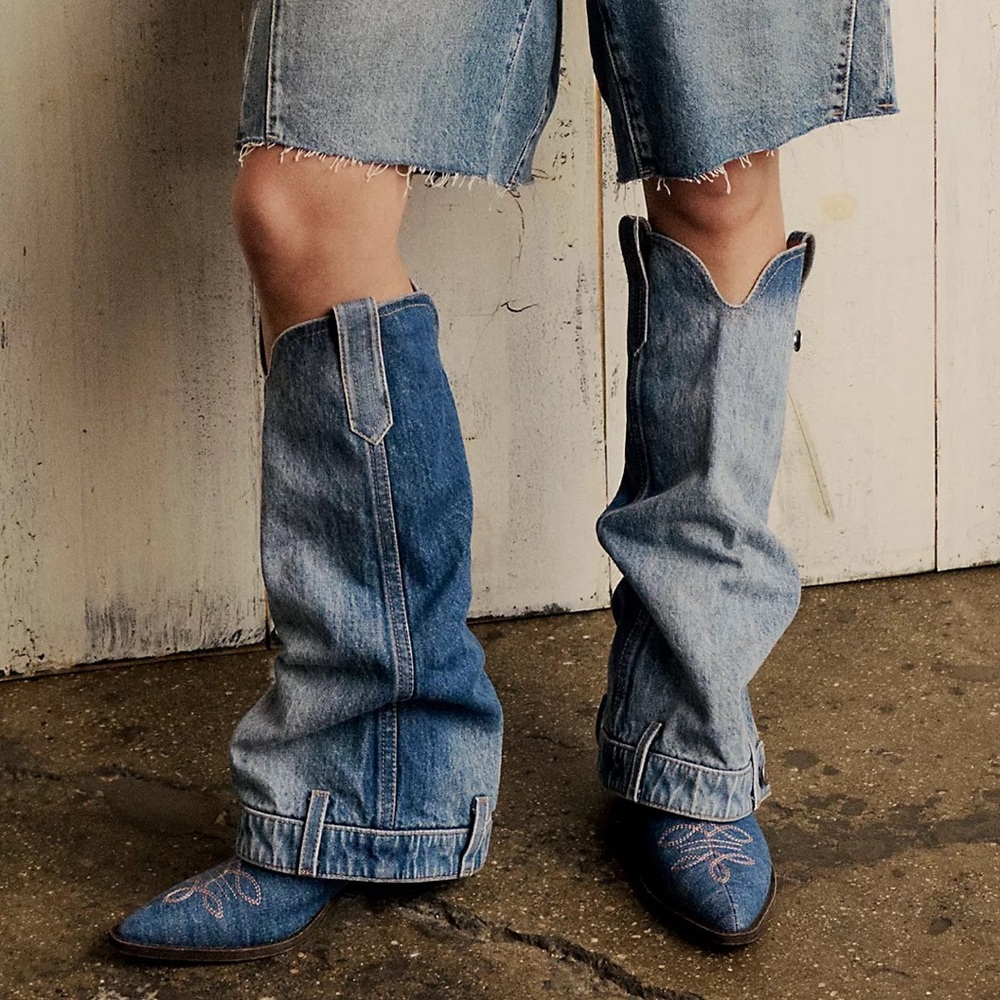Ash Double Trouble Denim Cowboy Boots